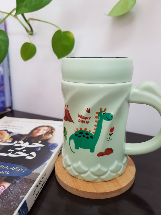 ماگ سرامیکی در دار آینه ای طرح دایناسور Dino وارداتی ۳۸۰ میل