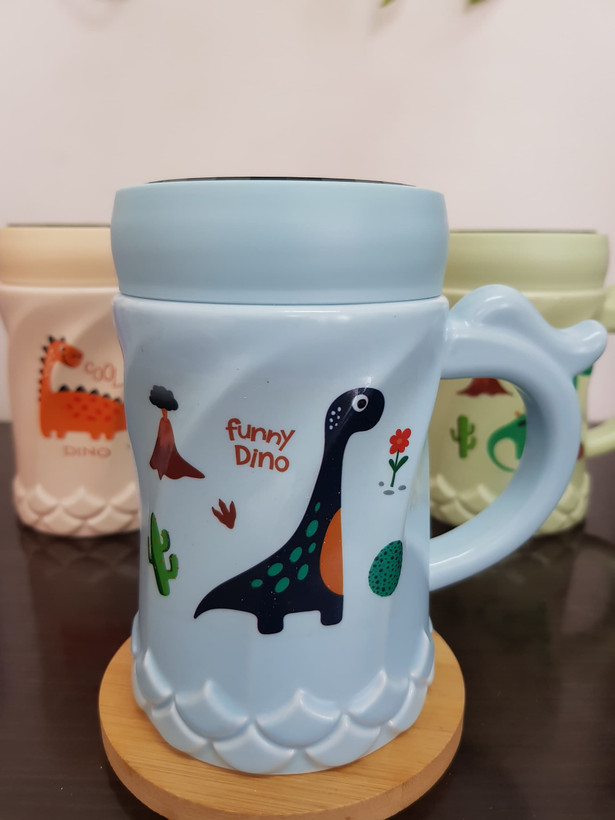 ماگ سرامیکی در دار آینه ای طرح دایناسور Dino وارداتی ۳۸۰ میل