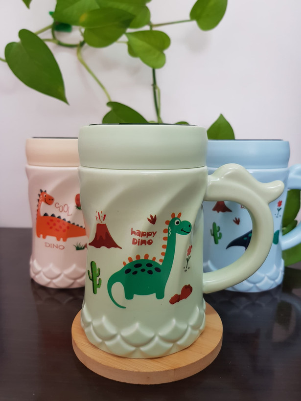 ماگ سرامیکی در دار آینه ای طرح دایناسور Dino وارداتی ۳۸۰ میل