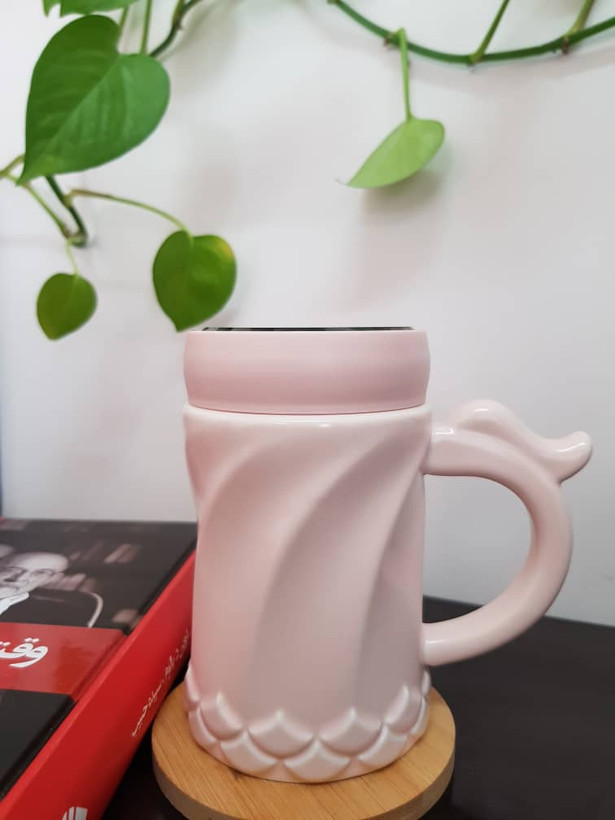ماگ سرامیکی در دار آینه ای طرح ساده وارداتی ۳۸۰ میل