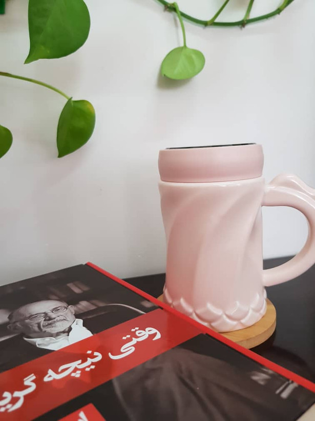 ماگ سرامیکی در دار آینه ای طرح ساده وارداتی ۳۸۰ میل
